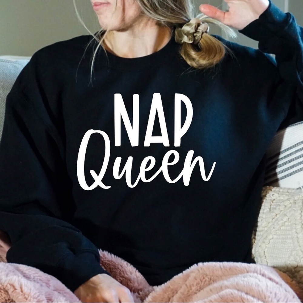 Nap Queen Crew Neck Long Sleeve Sweatshirt